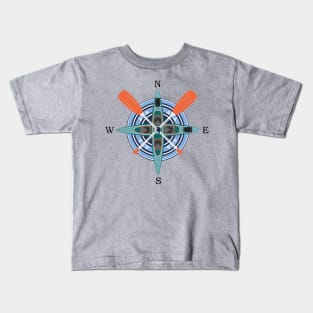 Canoe and Paddle Compass Rose Kids T-Shirt